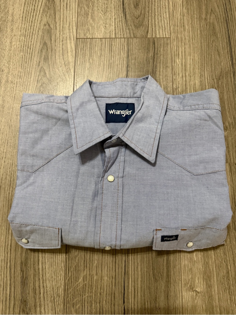 Wrangler Men's Light Blue Western Snap Shirt